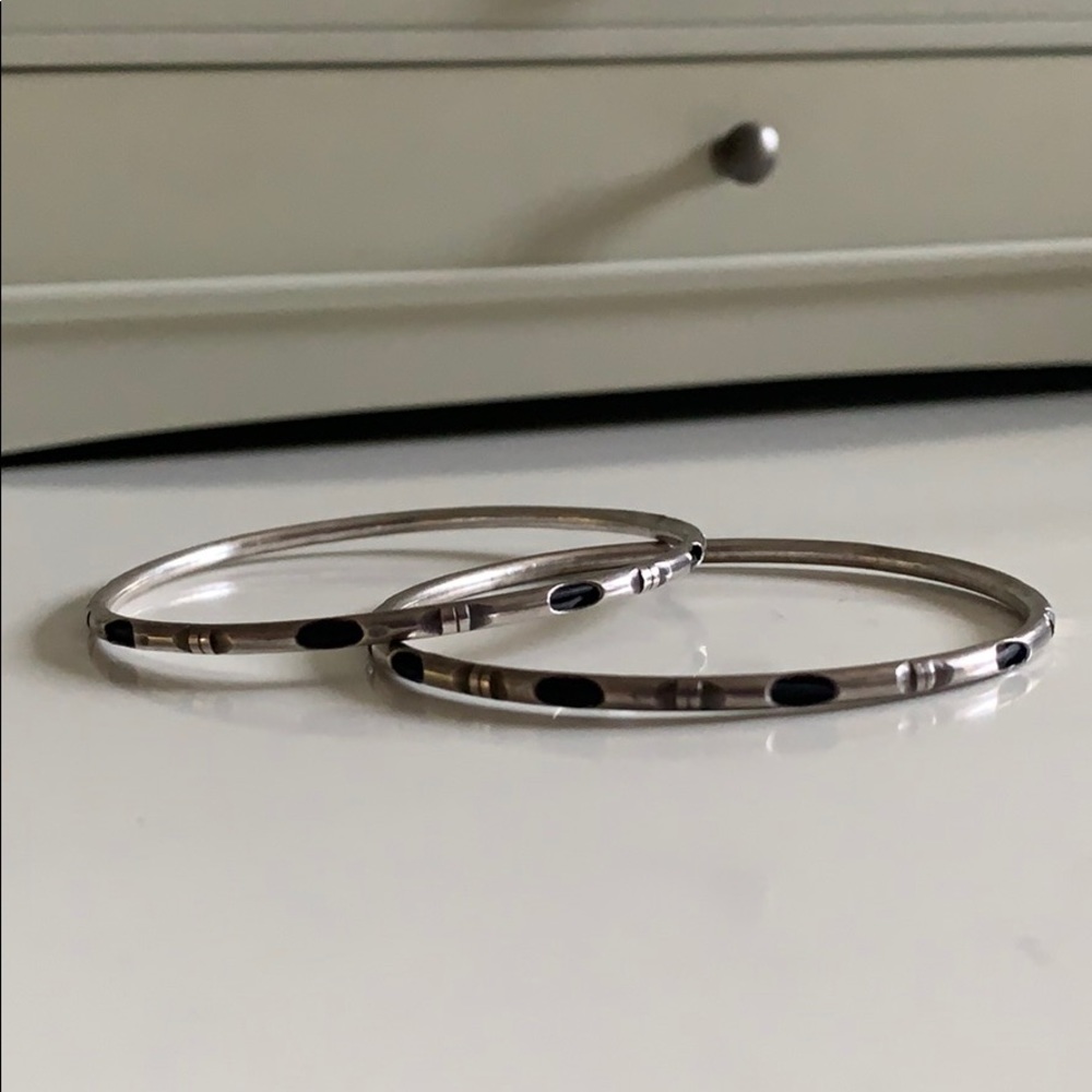 Rugged Vintage Sterling Silver Bangle Bracelets